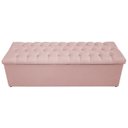 Ver imagem 2 de Recamier Baú Estofada Mel 160cm Queen Size com Capitonê Suede Rosê - Adj Decor