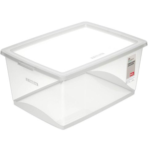 Kit 6 Caixas Organizadoras Plásticas 60l com Tampa My Closet Ordene Multiuso Transparente