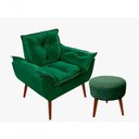 Ver imagem 1 de Kit C-01 Poltrona Opala + 01 Puff Redondo Danny Suede Verde