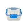 Pote Plástico Quadrado Tampa com Travas Reforçadas 350ml:azul - 2
