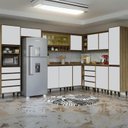 Ver imagem 1 de Cozinha Completa 11 Peças 12 Portas 8 Gavetas Confort Branco/Cinamomo/Off White