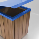 Ver imagem 3 de Lixeira de Madeira Plastica com Tampa Basculante Azul 68l