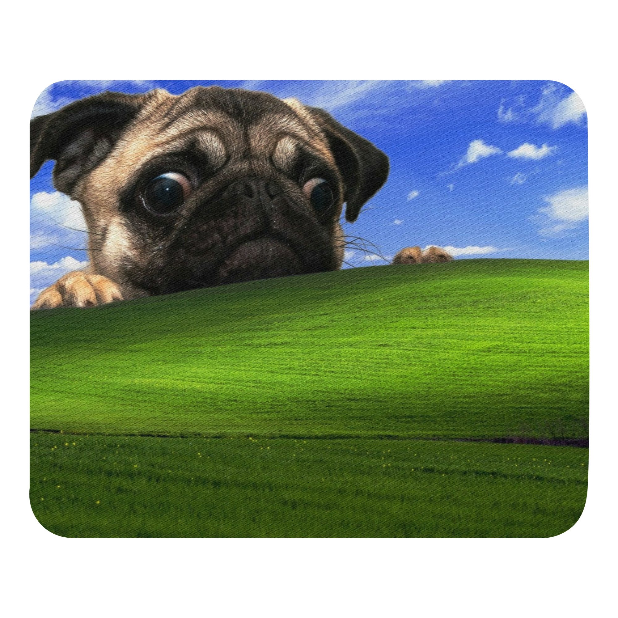 Mousepad pug na tela do computador - 19x23cm - 2