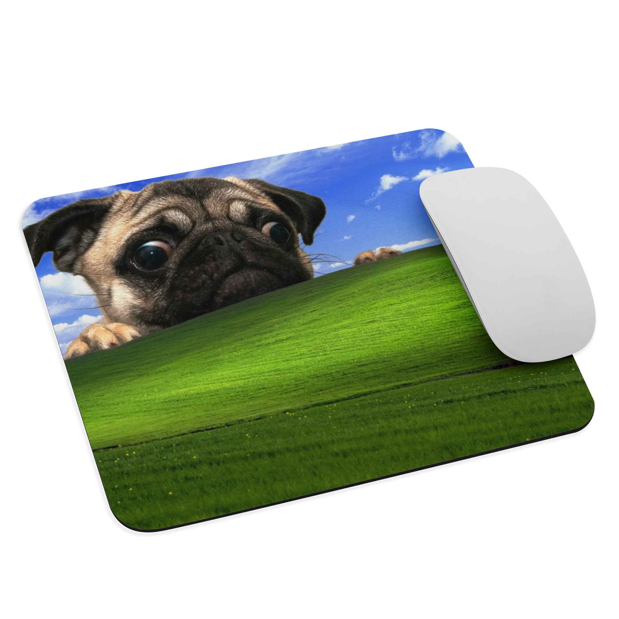 Mousepad pug na tela do computador - 19x23cm - 1