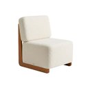 Ver imagem 4 de Poltrona Decorativa Rafaela Premium Base Madeira Moderna Sala Recepção Design Orgânico Bouclê Bege -