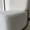 Ver imagem 7 de Poltrona Decorativa Rafaela Premium Base Madeira Moderna Sala Recepção Design Orgânico Bouclê Bege -