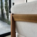 Ver imagem 6 de Poltrona Decorativa Rafaela Premium Base Madeira Moderna Sala Recepção Design Orgânico Bouclê Bege -