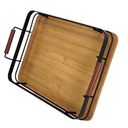 Ver imagem 4 de Bandeja de Bambu e Metal para Cozinha 35x25 Cm