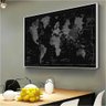 Quadro Mapa Mundi Preto E Branco:90x60 cm/BORDA INFINITA - 7