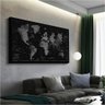 Quadro Mapa Mundi Preto E Branco:90x60 cm/BORDA INFINITA - 4