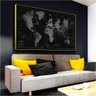 Quadro Mapa Mundi Preto E Branco:90x60 cm/BORDA INFINITA - 5