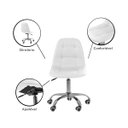 Ver imagem 5 de Kit 6 Cadeiras Office Botonê Giratória Ergonômica para Escritório Branco