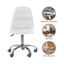 Ver imagem 3 de Kit 06 Cadeiras Office Eiffel Botonê Ajustável Base Giratória - Branco + E-book