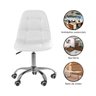 Kit 06 Cadeiras Office Eiffel Botonê Ajustável Base Giratória - Branco + E-book - 3