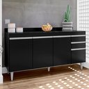 Ver imagem 2 de Tampo para Balcão de Cozinha com Roda Pé Torfi 180cm Mdp/bp Preto G96 - Gran Belo