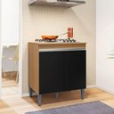 Ver imagem 2 de Balcão para Cooktop Andréia 2 Portas Amendoa Preto Ajl