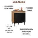 Ver imagem 3 de Balcão para Cooktop Andréia 2 Portas Amendoa Preto Ajl