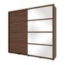 Guarda Roupa Casal Apolo Castanho com Espelho - Henn - 1
