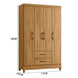 Guarda Roupa Paraty 111cm 4 Portas Freijó Moval - 2