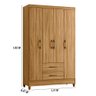 Guarda Roupa Paraty 111cm 4 Portas Freijó Moval - 2