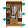 Guarda Roupa Paraty 111cm 4 Portas Freijó Moval - 4