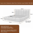 Ver imagem 3 de Cama Japonesa com Cabeceira Casal Nuvem Linho Bege - Sallar Home