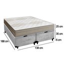 Ver imagem 3 de Cama Box Baú Casal Bipartido Suede + Colchão de Molas Ensacadas Portobel Ipanema - 138x188x66cm Cor