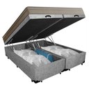 Ver imagem 7 de Cama Box Baú Casal Bipartido Suede + Colchão de Molas Ensacadas Portobel Ipanema - 138x188x66cm Cor