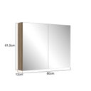 Ver imagem 4 de Armário Espelheira para Banheiro 80cm com 2 Portas de Espelho Aurora Marrom/Mel