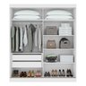 Guarda-roupa Casal 2 Portas 2 Gavetas Zeine com Espelho Branco - 4
