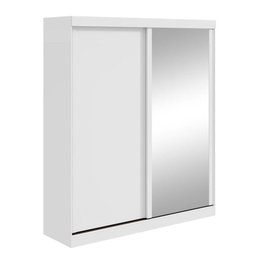 Guarda-roupa Casal 2 Portas 2 Gavetas Zeine com Espelho Branco - 3