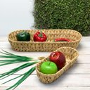 Ver imagem 2 de Cesta Oval de Fibra Natural Vime 43,5x15x8cm Lyor