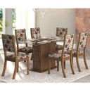 Ver imagem 1 de Conjunto Sala de Jantar Mesa Tampo em Vidro Desirê 6 Cadeiras Kiara New Viero