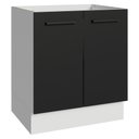 Ver imagem 1 de Balcão de Cozinha Agata 2 Portas MDP 70cm Branco e Preto Madesa