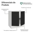 Ver imagem 7 de Balcão de Cozinha Agata 2 Portas MDP 70cm Branco e Preto Madesa
