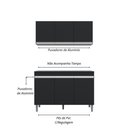 Ver imagem 6 de Balcão Gabinete Manu 120 S-tampo e Armário Aéreo Andreia 120cm - Preto