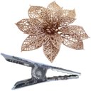 Ver imagem 3 de Kit 5 Pendente Flores Borboleta Rose Gold Enfeite Natalino