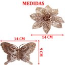 Ver imagem 6 de Kit 5 Pendente Flores Borboleta Rose Gold Enfeite Natalino