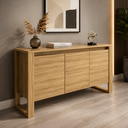 Ver imagem 1 de Balcão para Escritório 3 Portas com Prateleiras 136cm ME4147 Amêndoa - Tecno Mobili