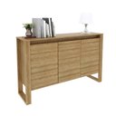 Ver imagem 2 de Balcão para Escritório 3 Portas com Prateleiras 136cm ME4147 Amêndoa - Tecno Mobili