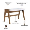 Ver imagem 5 de Mesa Escrivaninha Home Office 2 Gavetas Soul A03 Hanover Off White - Lyam Decor
