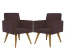 Ver imagem 1 de Kit com 2 Poltrona Decorativa Talita Cor Marrom