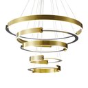 Ver imagem 1 de Lustre Pendente Nordecor Uoli 2575 Preto / Ouro Fosco Led Bivolt