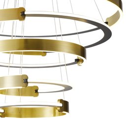 Lustre Pendente Nordecor Uoli 2575 Preto / Ouro Fosco Led Bivolt - 2