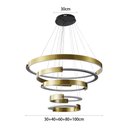 Ver imagem 4 de Lustre Pendente Nordecor Uoli 2575 Preto / Ouro Fosco Led Bivolt