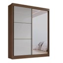 Ver imagem 3 de Guarda-Roupa Casal 2 Portas 3 Gavetas com Espelho 100% MDF Grécia Marrom/Castanho/Off White