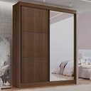 Ver mais imagens de Guarda-Roupa Casal 2 Portas 3 Gavetas com Espelho 100% MDF Grécia Marrom/Castanho/Off White