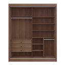 Ver imagem 5 de Guarda-Roupa Casal 2 Portas 3 Gavetas com Espelho 100% MDF Grécia Marrom/Castanho/Off White