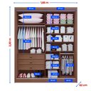 Ver imagem 6 de Guarda-Roupa Casal 2 Portas 3 Gavetas com Espelho 100% MDF Grécia Marrom/Castanho/Off White
