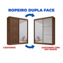 Ver imagem 7 de Guarda-Roupa Casal 2 Portas 3 Gavetas com Espelho 100% MDF Grécia Marrom/Castanho/Off White